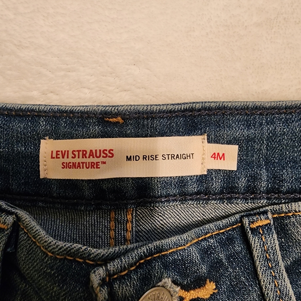 Levi Strauss Signature Mid Rise Straight Leg Jeans - Blue